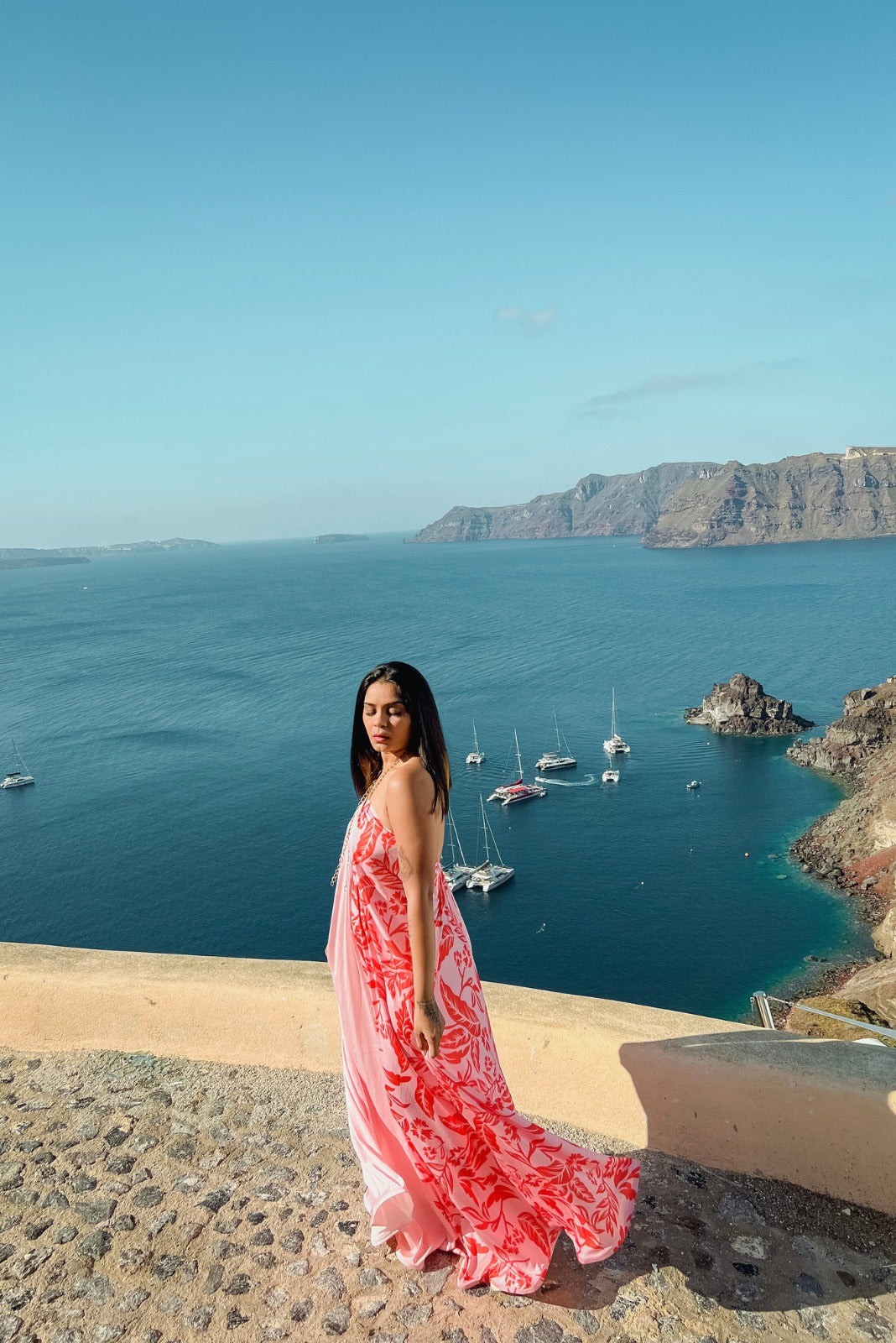 Half Printed Free Size Maxi Dress - Beauty