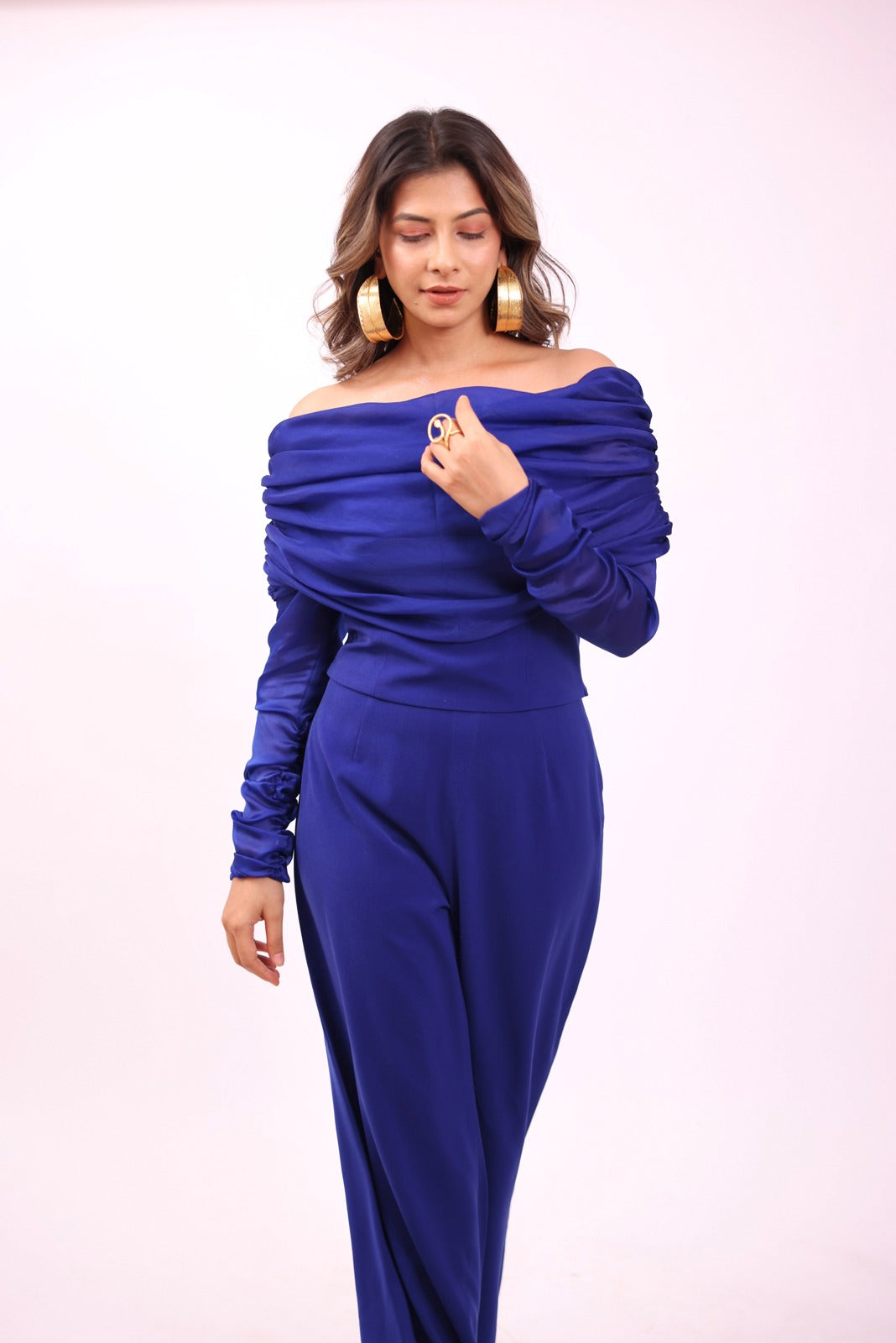 Blue Ruched Co Ord Set – Clubby