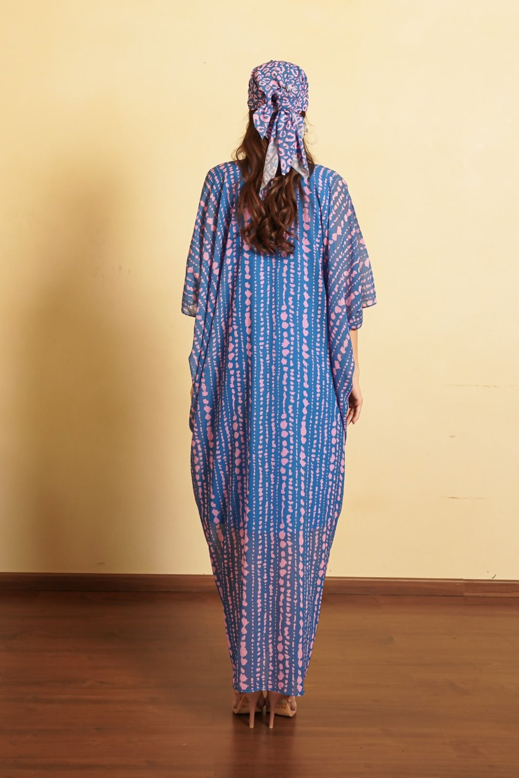 Electric Blue Pre-Draped Kaftan Dress