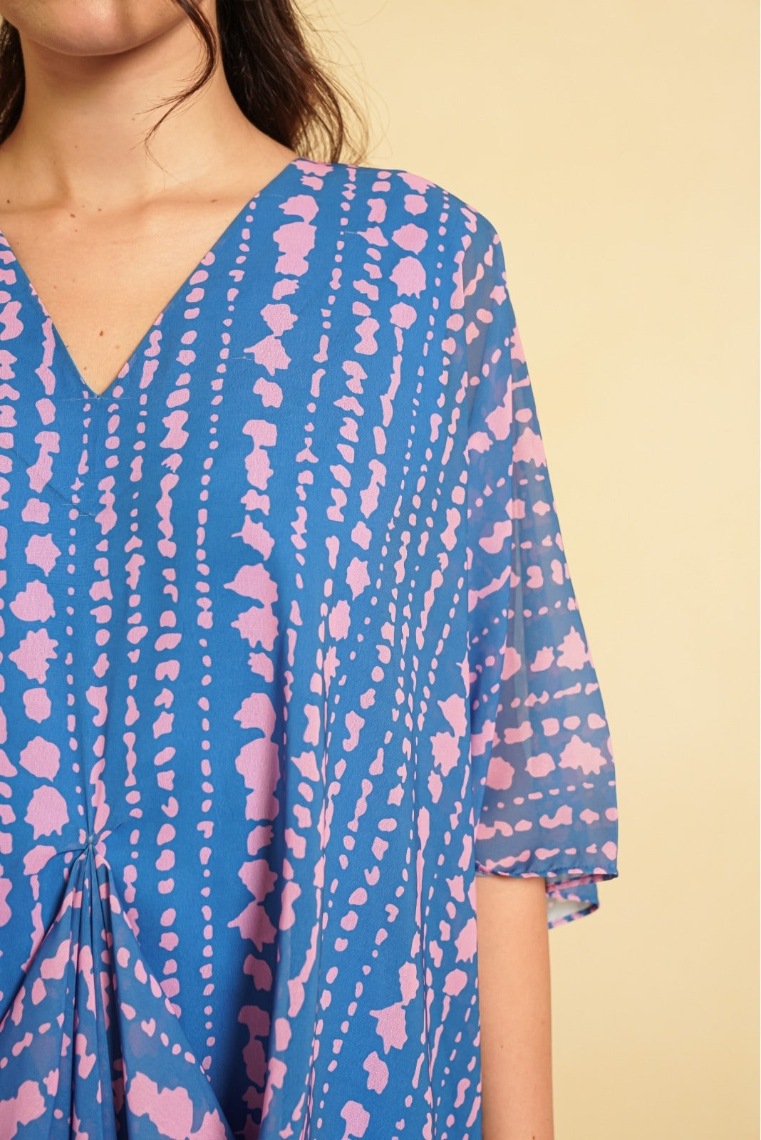 Electric Blue Pre-Draped Kaftan Dress