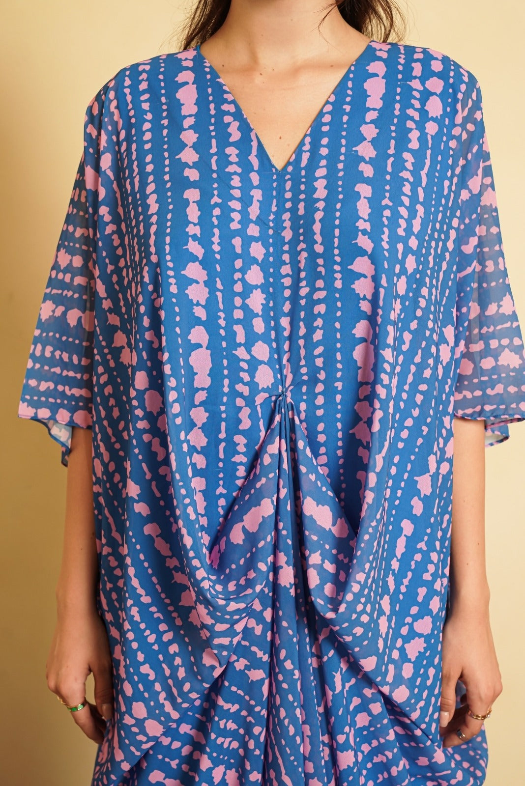 Electric Blue Pre-Draped Kaftan Dress