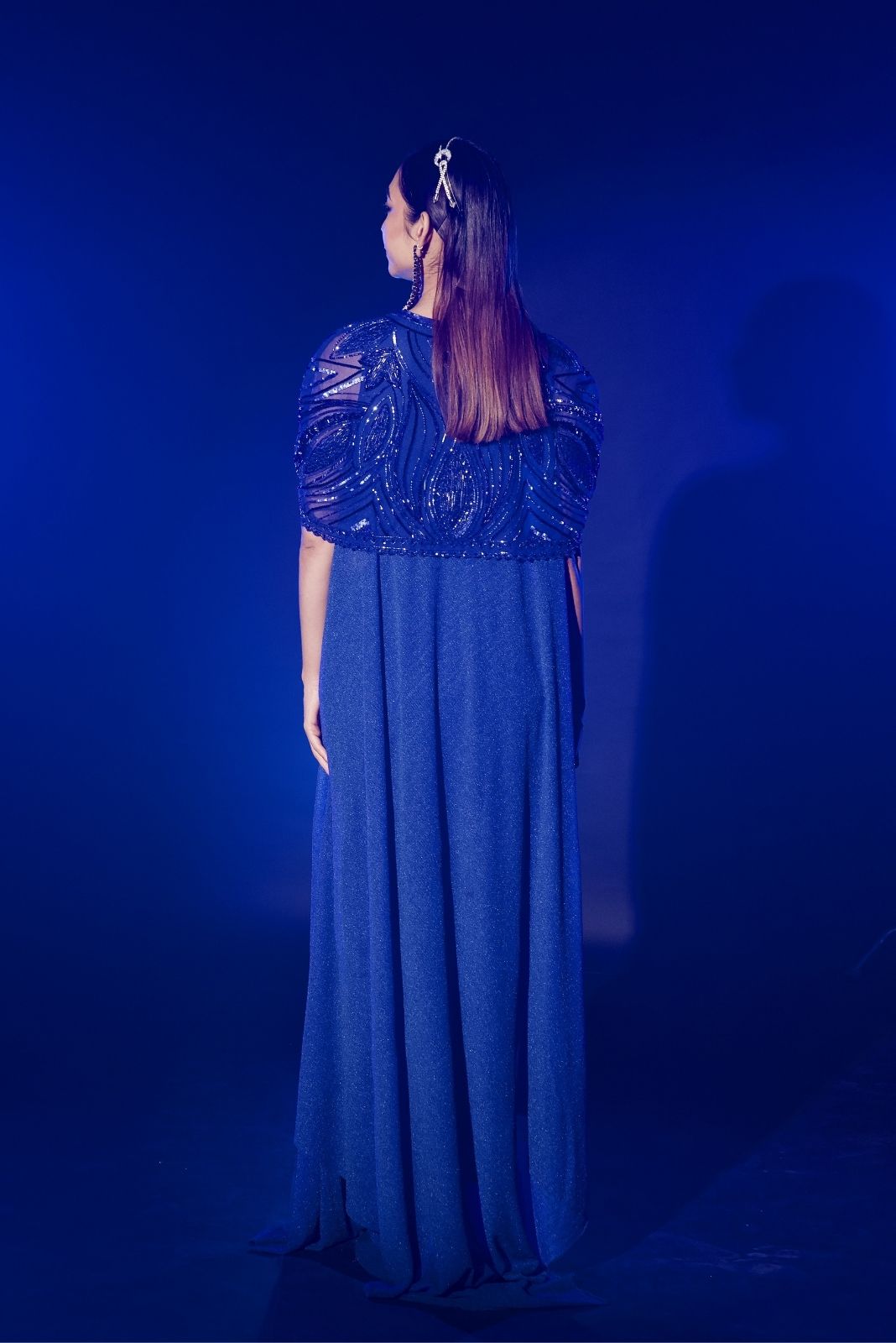 Electric Blue Corset Cape Set