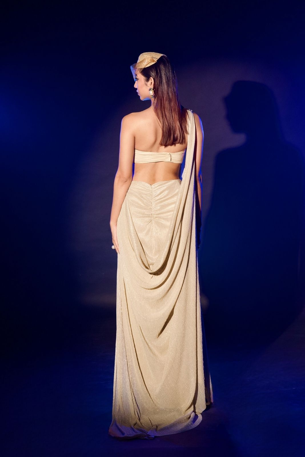 Golden Shimmer Detachable Corset Drape Skirt Set