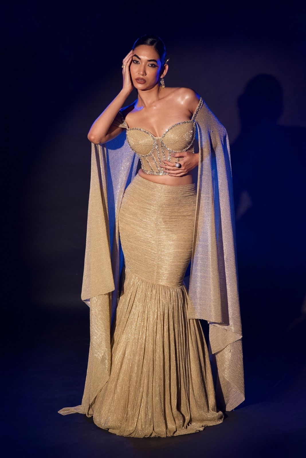 Golden Fishcut Lehnga