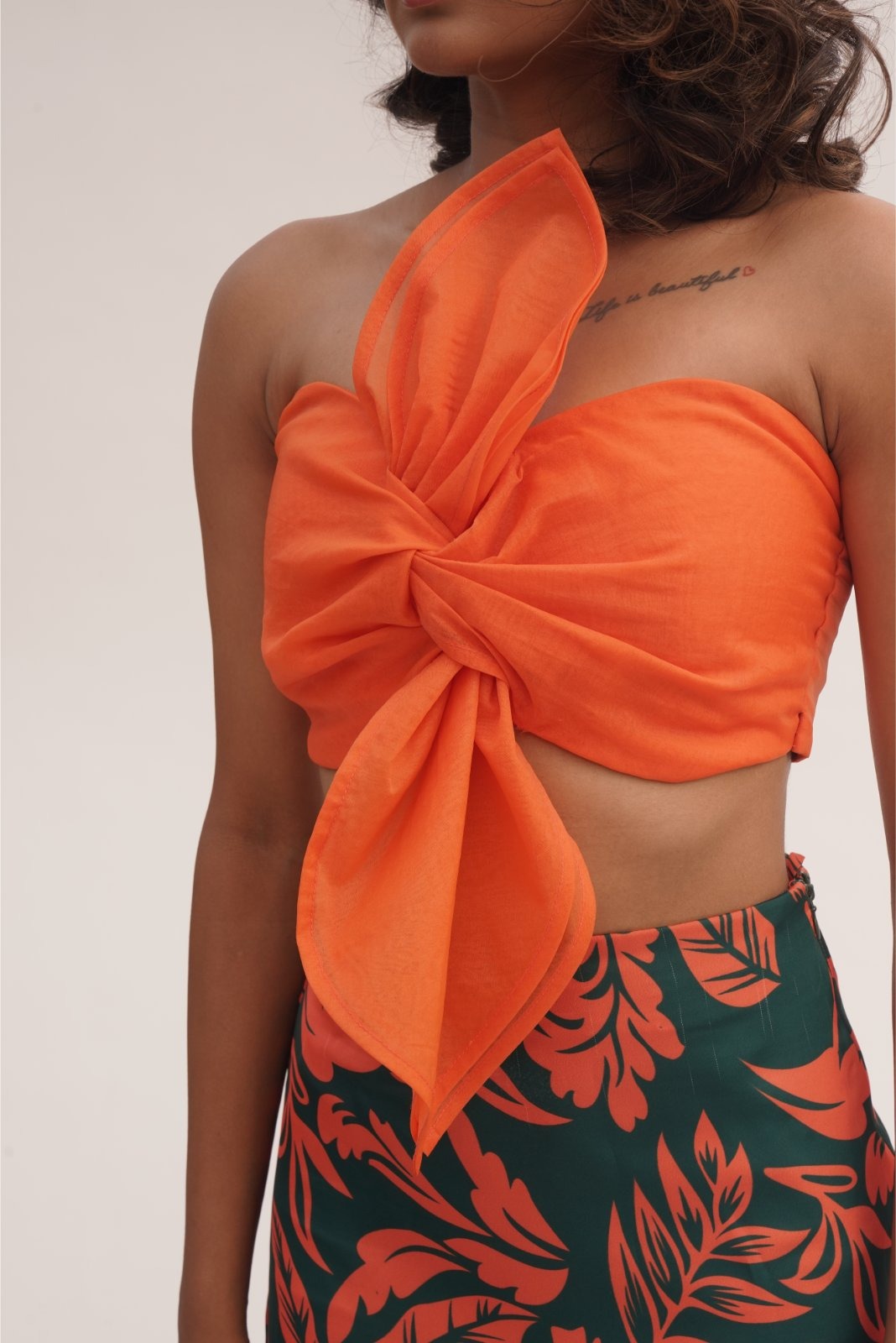Orange and Green Multi-Layered Skirt Coord Set - Fierce