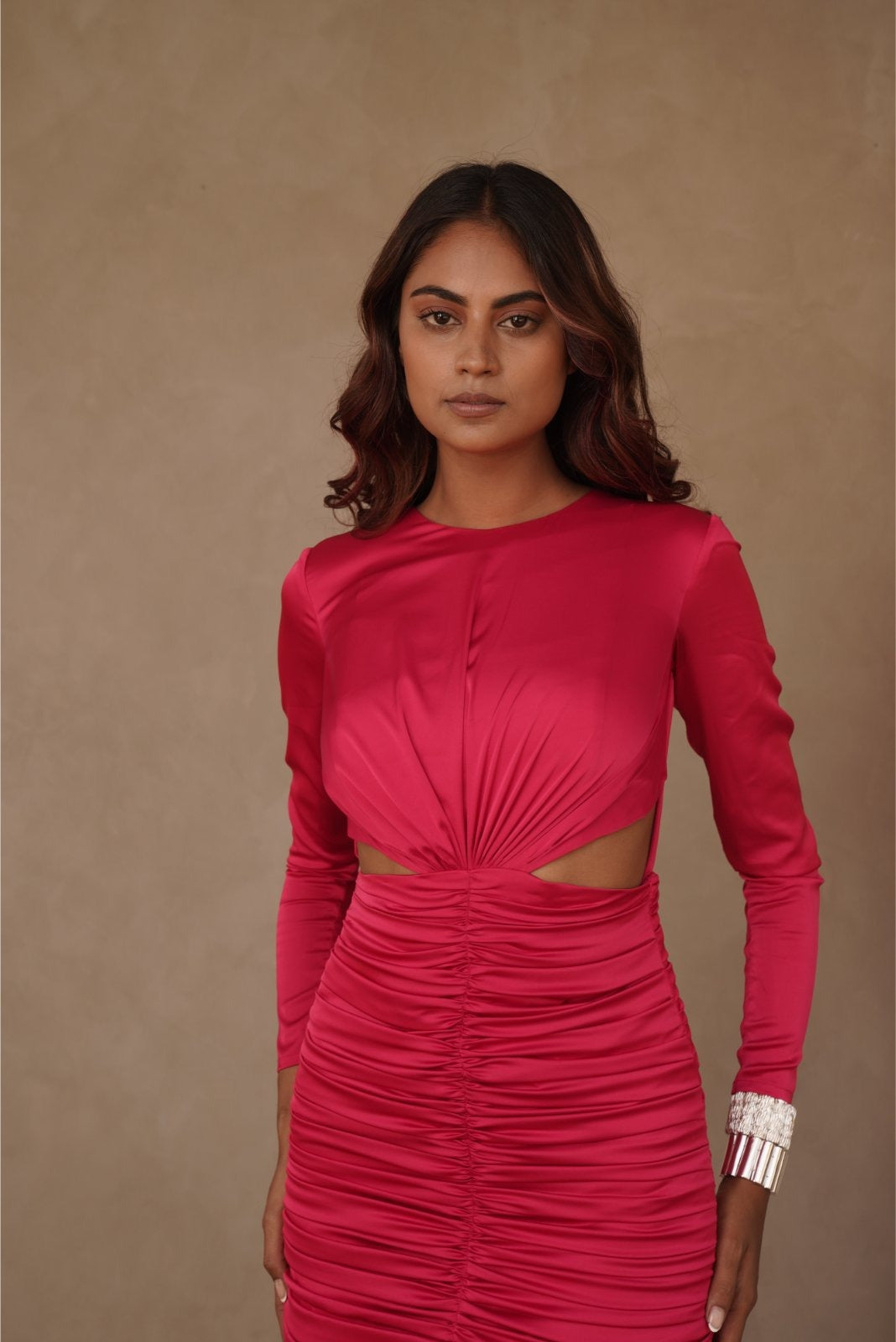 Hot Pink Cutout Short Dress - Bold