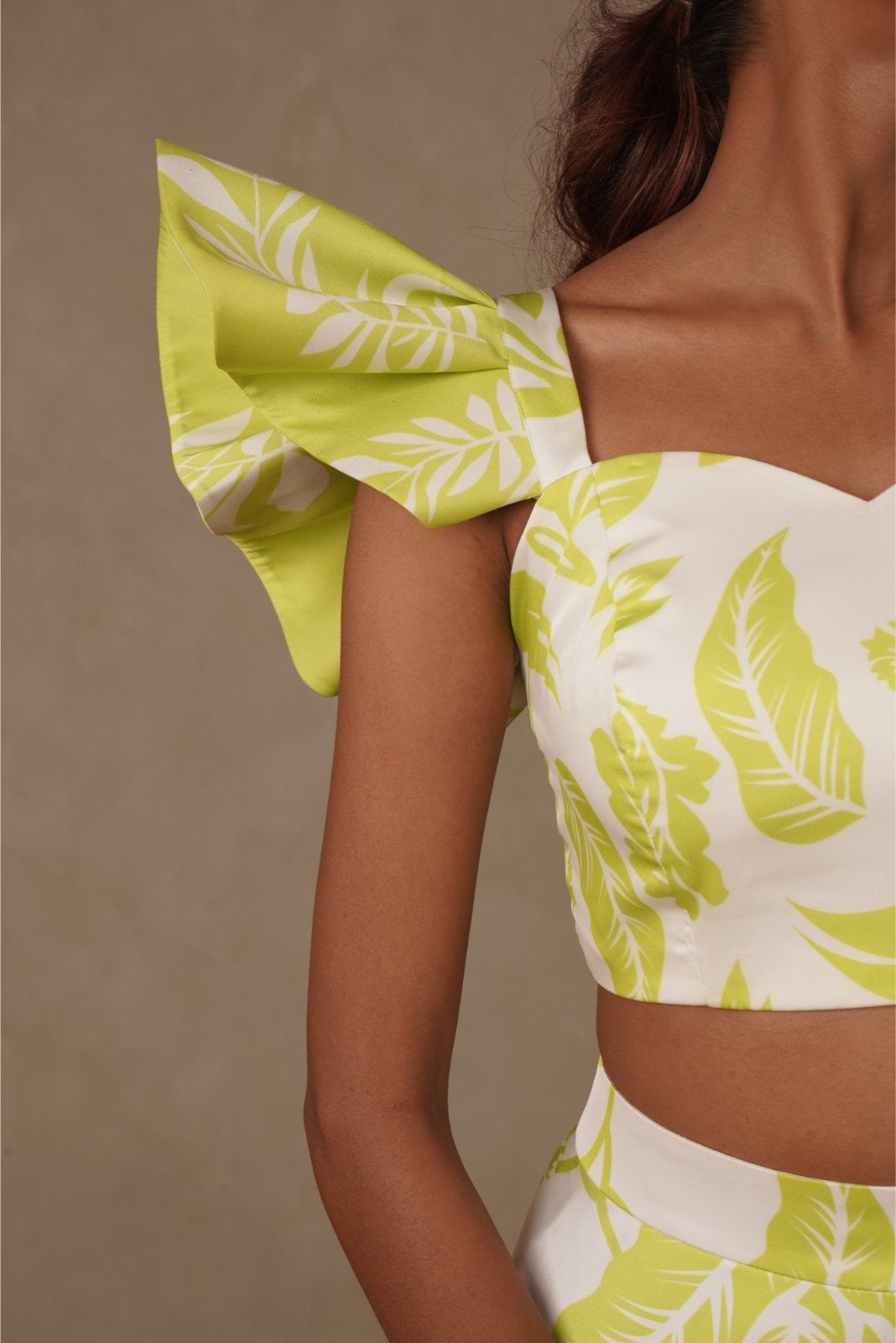 Print On Print Skirt Coord Set with Structured Sleeves - Juicy