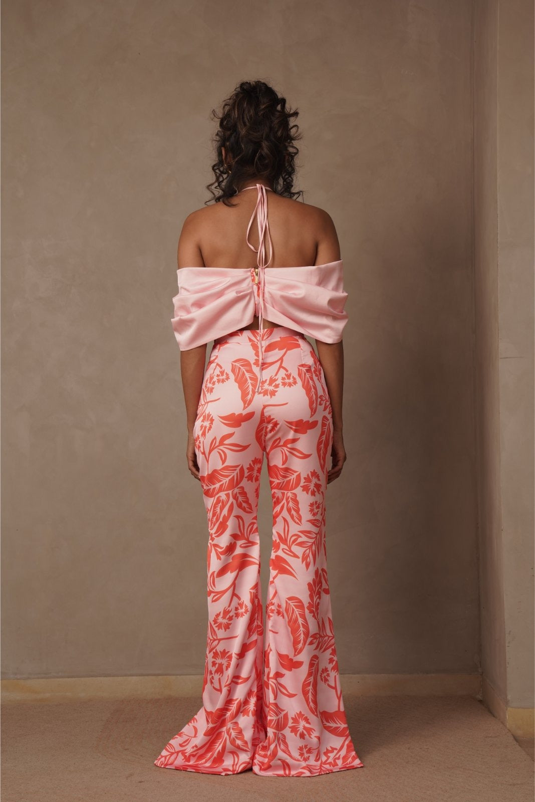 Baby Pink Printed Bow Coord Set - Blush