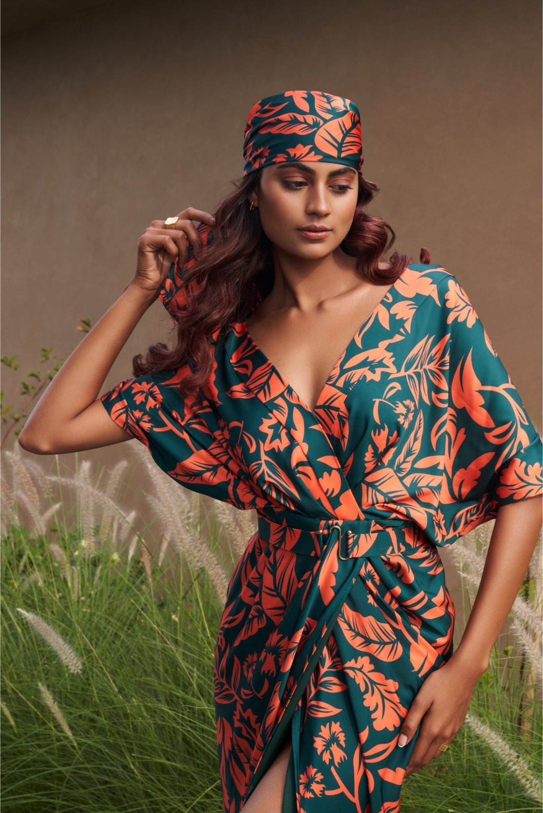 Drape Kaftan Dress with Belt - Charm