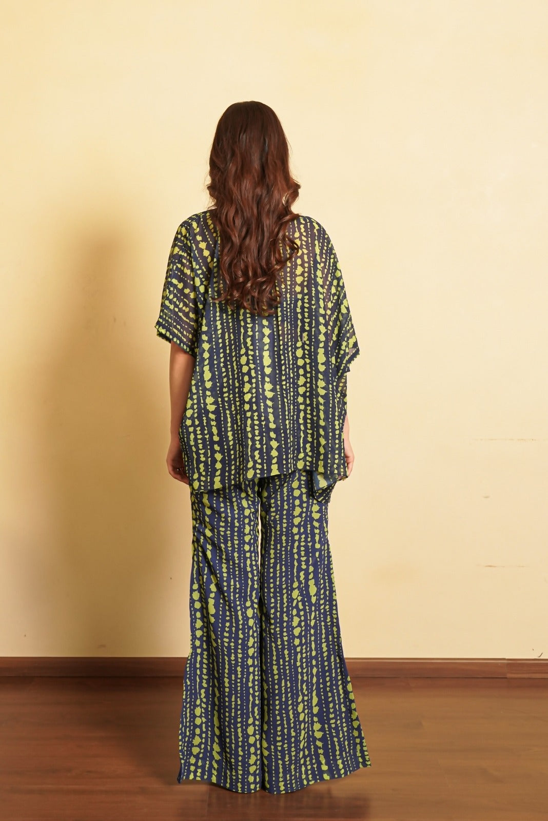 Navy Blue Three Piece Set With Shrug