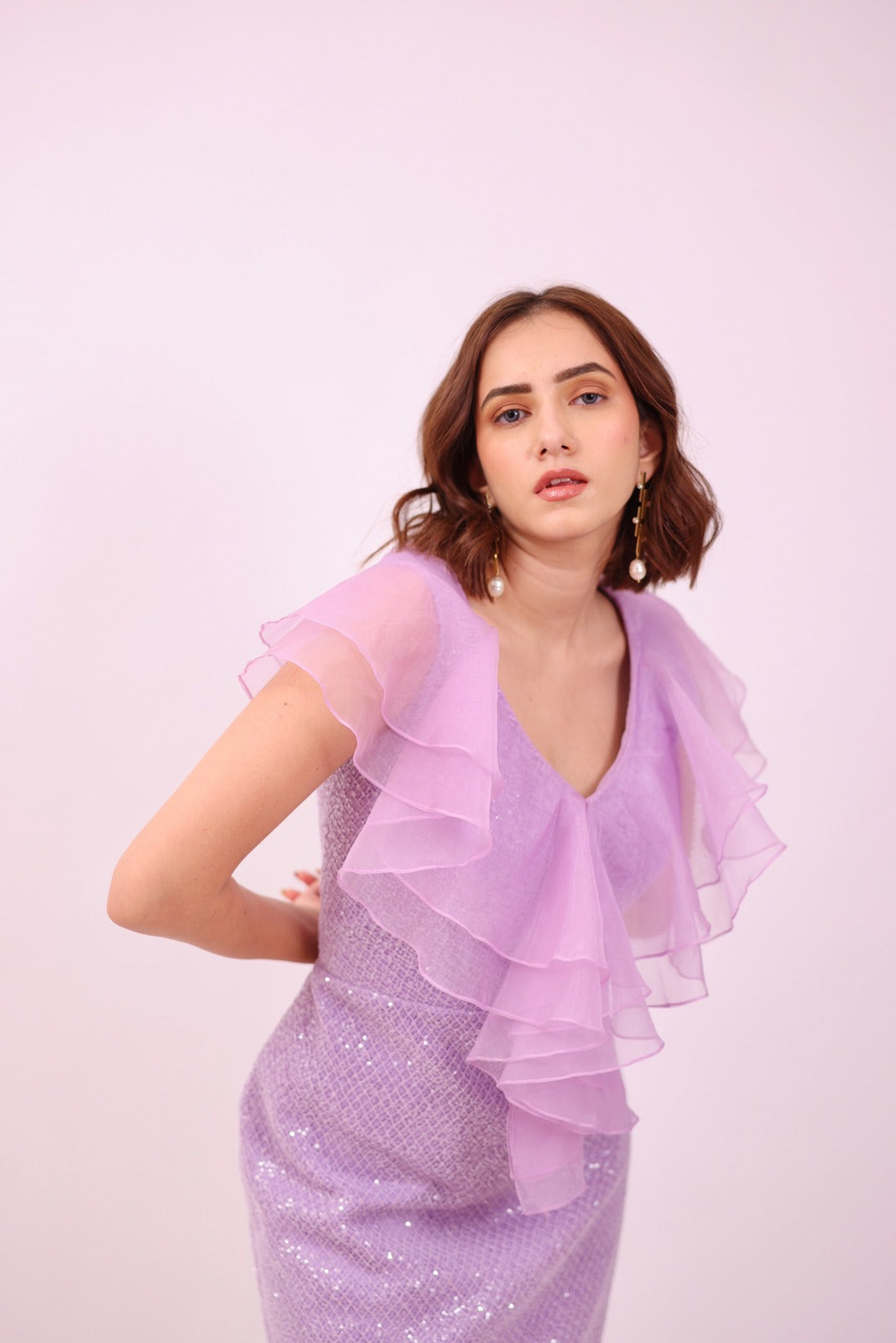 Purple Shimmer Sequence Short Dress – Peppy