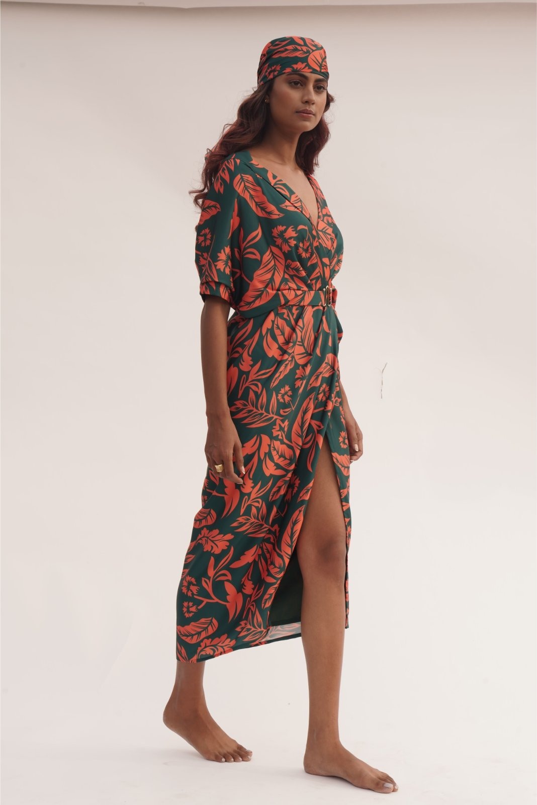 Drape Kaftan Dress with Belt - Charm