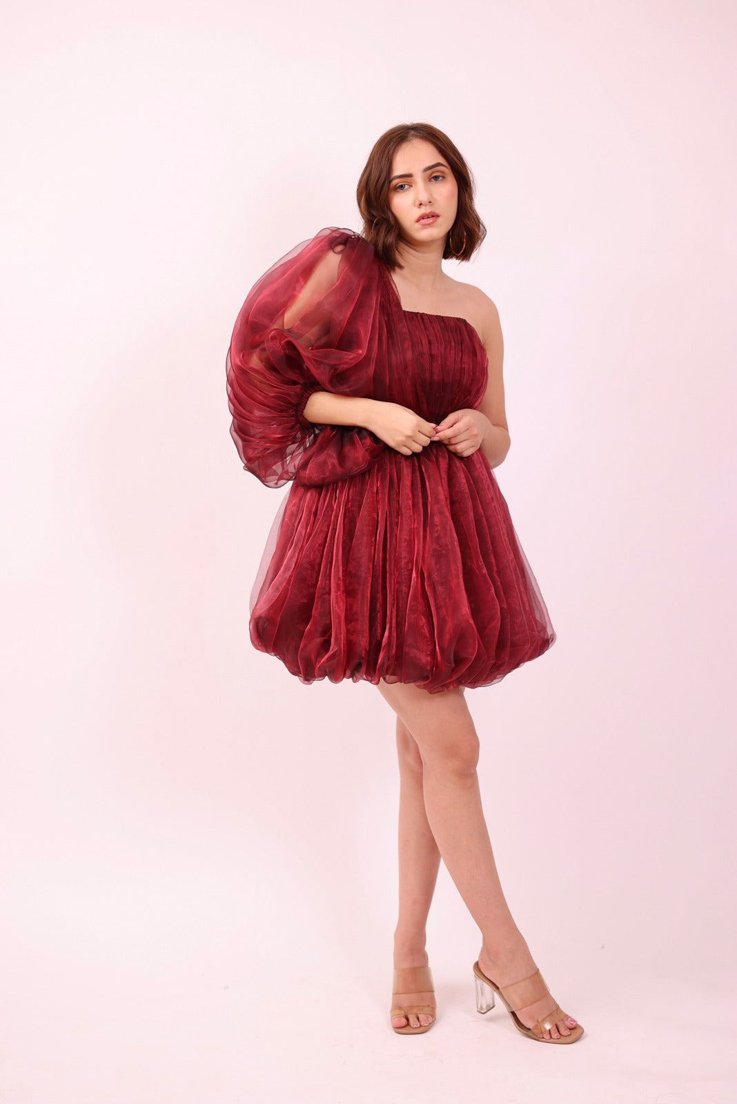 Red Short Tube Dress With Detachable Sleeves – Quirky