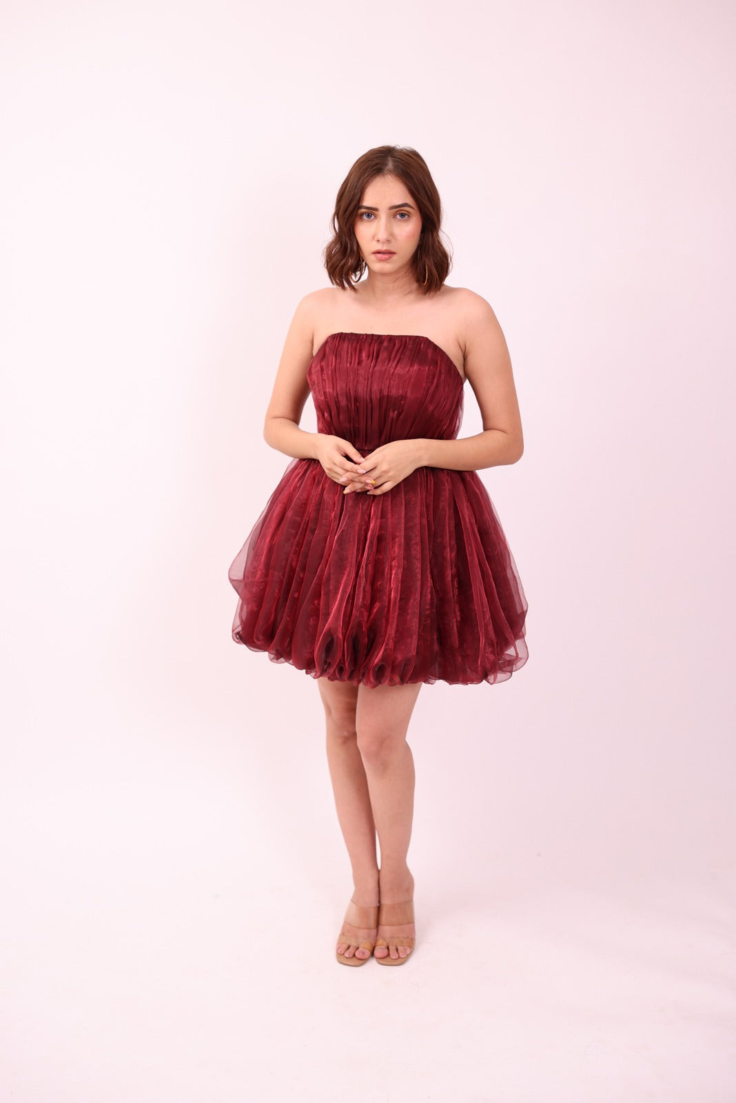 Red Short Tube Dress With Detachable Sleeves – Quirky