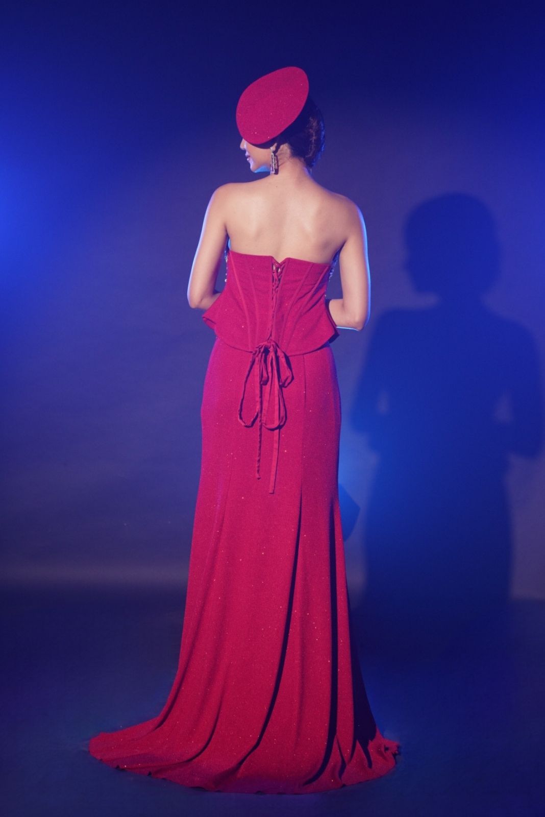 Red Long Double Corset Skirt Set