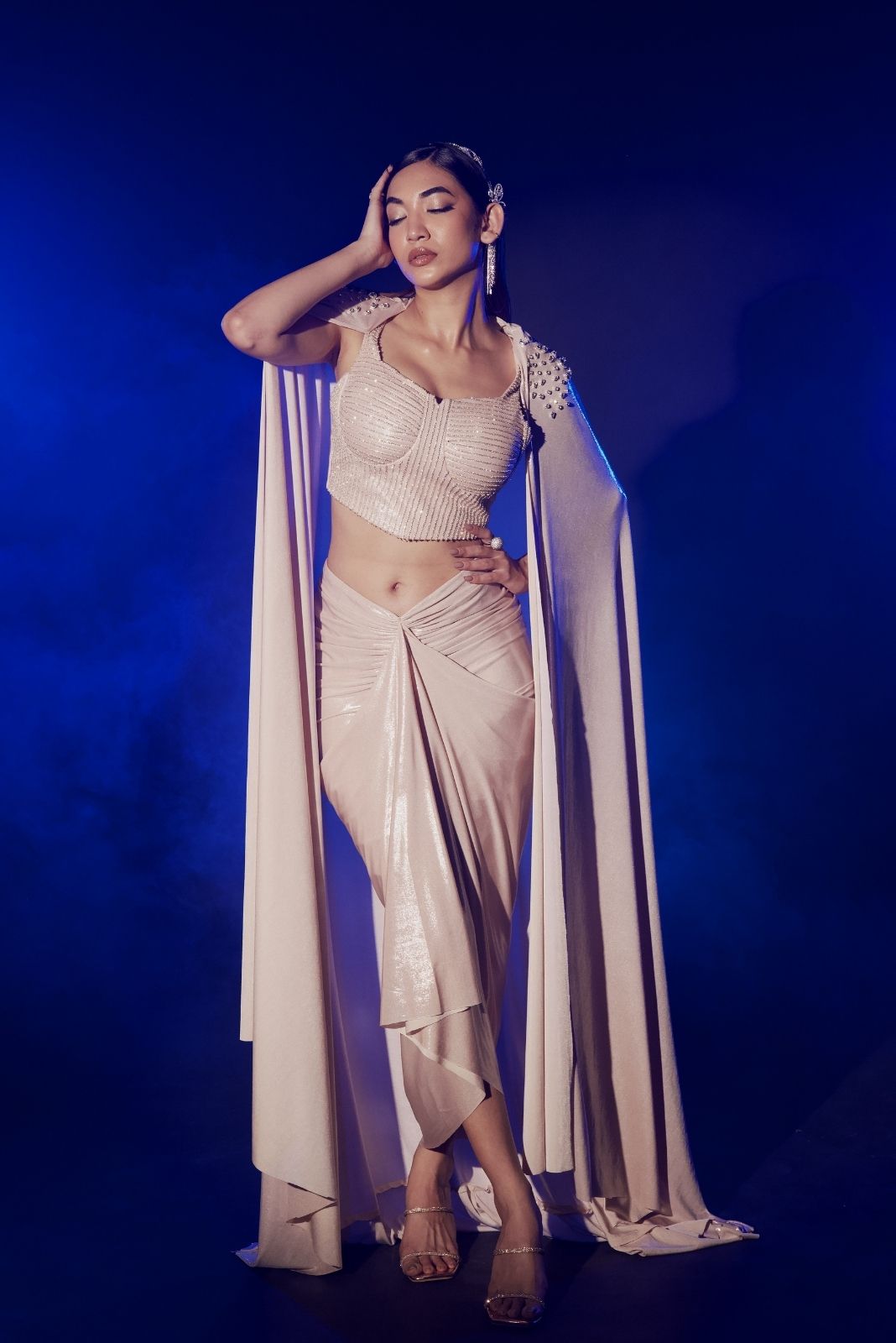 Rose Gold Metallic Cape Set