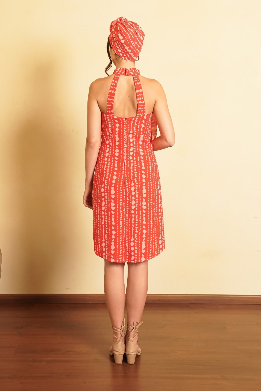 Tangerine Ruffled High Low Dress