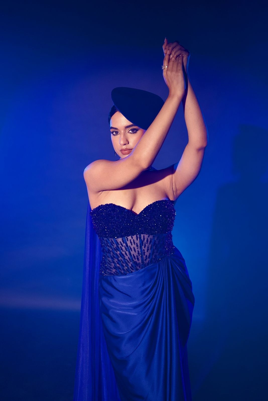 Electric Blue Corset Gown