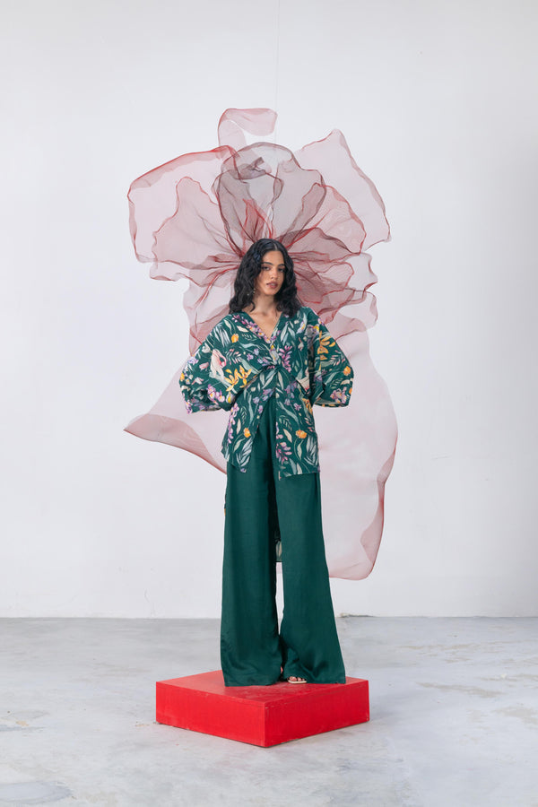 Emerald Green Contemporary 2-Piece Set - Tamanna