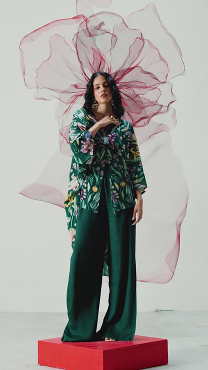 Emerald Green Contemporary 2-Piece Set - Tamanna